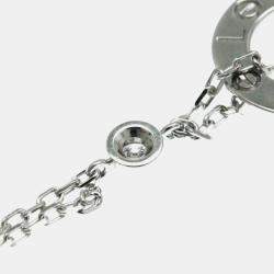 Cartier 18K White Gold 2 Diamond LOVE Pendant Necklace