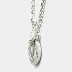 Cartier 18K White Gold 2 Diamond LOVE Pendant Necklace