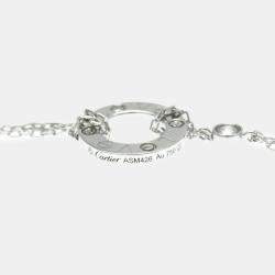 Cartier 18K White Gold 2 Diamond LOVE Pendant Necklace