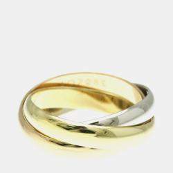 Cartier 18K Yellow Gold, Rose Gold, White Gold Trinity Ring EU 53