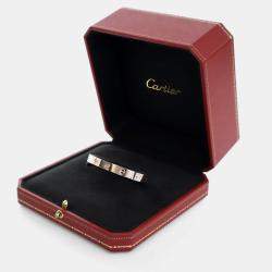 Cartier 18K White Gold Diamond Love Cuff Bracelet Size 16