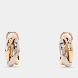 مملوكة مسبقًا Cartier Trinity Three Tone Gold Mini Model Earrings 