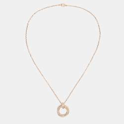 Cartier Trinity Diamond 18k Three Tone Gold Necklace