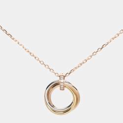 Cartier Trinity Diamond 18k Three Tone Gold Necklace