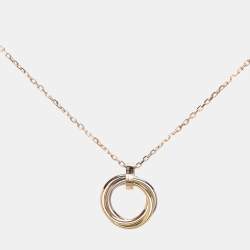 Cartier Trinity Diamond 18k Three Tone Gold Necklace