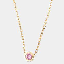 Cartier 18K Rose Gold D'Amour Pink Sapphire Necklace 