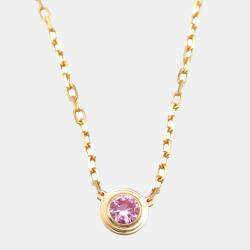 Cartier 18K Rose Gold D'Amour Pink Sapphire Necklace 