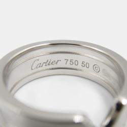 Cartier 18K White Gold Double C Ring EU 50