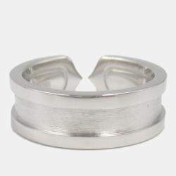 Cartier 18K White Gold Double C Ring EU 50