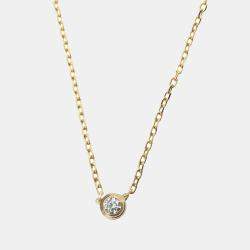 Cartier 18K Yellow Gold D'Amour Diamond Necklace Pendant 