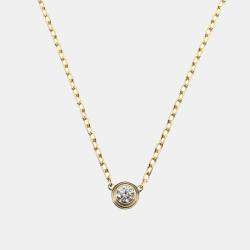 Cartier 18K Yellow Gold D'Amour Diamond Necklace Pendant 