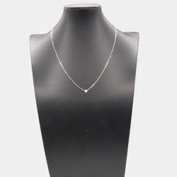 Cartier 18K White Gold D'Amour Diamond Pendant Necklace 