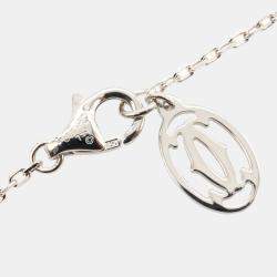 Cartier 18K White Gold D'Amour Diamond Pendant Necklace 