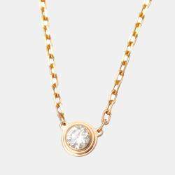 Cartier 18K Rose Gold Diamond Sapphire D'Amour Necklace