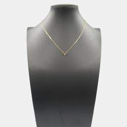 Cartier 18K Pink Gold C Heart Diamond Pendant Necklace   
