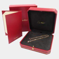 Cartier 18K Pink Gold C Heart Diamond Pendant Necklace   