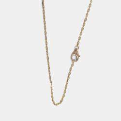 Cartier 18K Pink Gold C Heart Diamond Pendant Necklace   