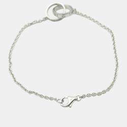 Cartier 18K White Gold Love Interlocking Loop Bracelet