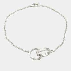 Cartier 18K White Gold Love Interlocking Loop Bracelet