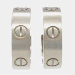 Cartier 18K White Gold Classic Love Hoop Earrings
