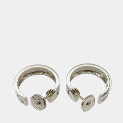 Cartier 18K White Gold Classic Love Hoop Earrings