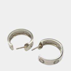 Cartier 18K White Gold Classic Love Hoop Earrings