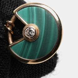 Cartier Amulette De Cartier Malachite Diamond 18k Rose Gold XS Model Necklace
