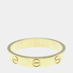 Pre Owned Cartier 18K Yellow Gold Love Band Ring EU 57