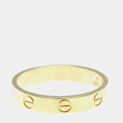 Pre Owned Cartier 18K Yellow Gold Love Band Ring EU 57