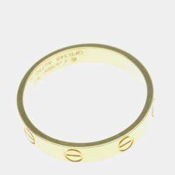 Pre Owned Cartier 18K Yellow Gold Love Band Ring EU 57