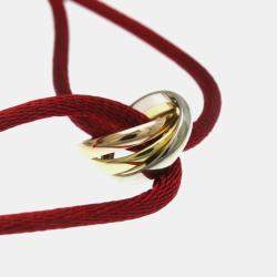 Pre Owned Cartier 18K Yellow Gold, Rose Gold, White Gold Trinity Cord Bracelet