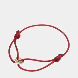 Pre Owned Cartier 18K Yellow Gold, Rose Gold, White Gold Trinity Cord Bracelet