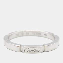 Cartier 18K White Gold Mallion Panthere Ring EU 59