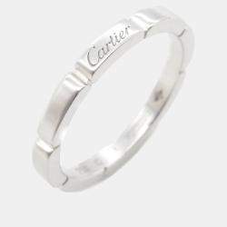 Cartier 18K White Gold Mallion Panthere Ring EU 59