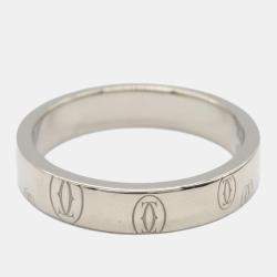 Pre Owned Cartier 18K White Gold Happy Birthday Ring EU 49