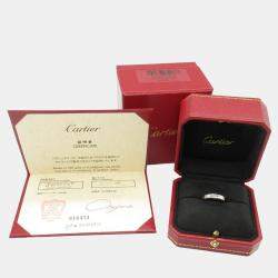 Pre Owned Cartier 18K White Gold Happy Birthday Ring EU 49
