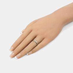 Pre Owned Cartier 18K White Gold Happy Birthday Ring EU 49