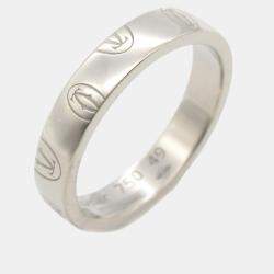 Pre Owned Cartier 18K White Gold Happy Birthday Ring EU 49