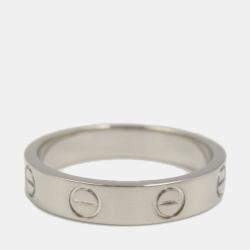 Cartier 18K White Gold Love Band Ring EU 51