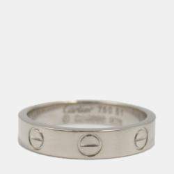 Cartier 18K White Gold Love Band Ring EU 51