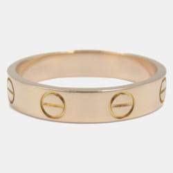 Pre Owned Cartier 18K Rose Gold Love Band Ring EU 50
