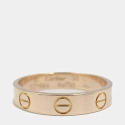 Pre Owned Cartier 18K Rose Gold Love Band Ring EU 50