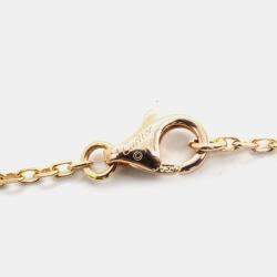 Cartier 18K Rose Gold C Heart Small Diamond Pendant Necklace 