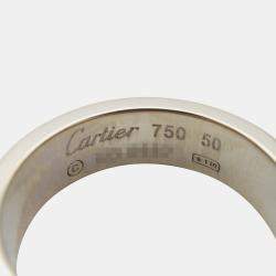 Pre Owned Cartier 18K White Gold Love Band Ring EU 50
