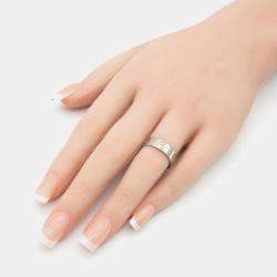 Pre Owned Cartier 18K White Gold Love Band Ring EU 50