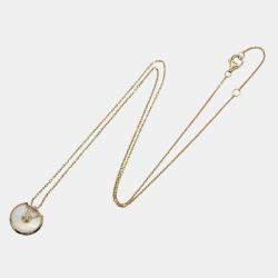 Cartier 18K Yellow Gold & Mother of Pearl Diamond Mother of Pearl Amulette de Necklace