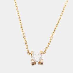 Cartier 18K Rose Gold Diamond C de Cartier Necklace 