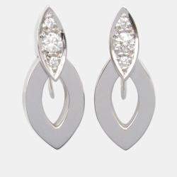 Cartier 18K White Gold Diadea Diamond Earrings