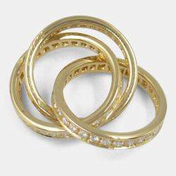 Pre Owned Cartier 18K Yellow Gold Vintage Diamond Trinity Ring EU 45