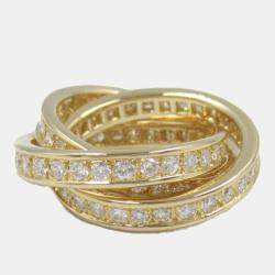 Pre Owned Cartier 18K Yellow Gold Vintage Diamond Trinity Ring EU 45